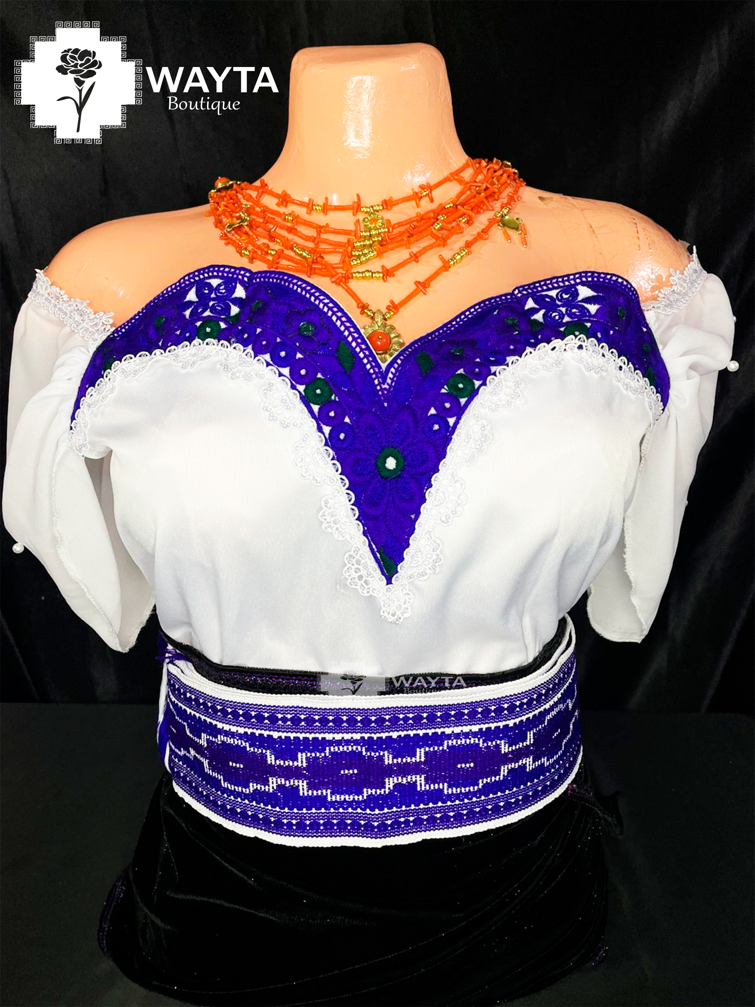 BLUSA - Bordada a Máquina con Elegantes Mangas de Tul – Tradición, Comodidad y Estilo 🌸